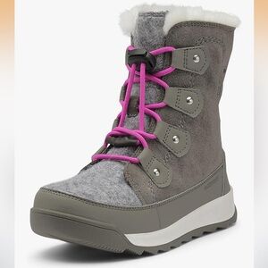 Sorel Youth Whitney II Joan Lace Quarry Suede Little Girl Sz 1 Winter Boots